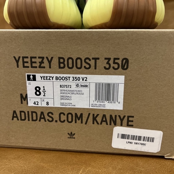 Adidas Yeezy Boost 350 V2 Semi Frozen Yellow Size 8.5 B37572 8 1/2 - Picture 5 of 11